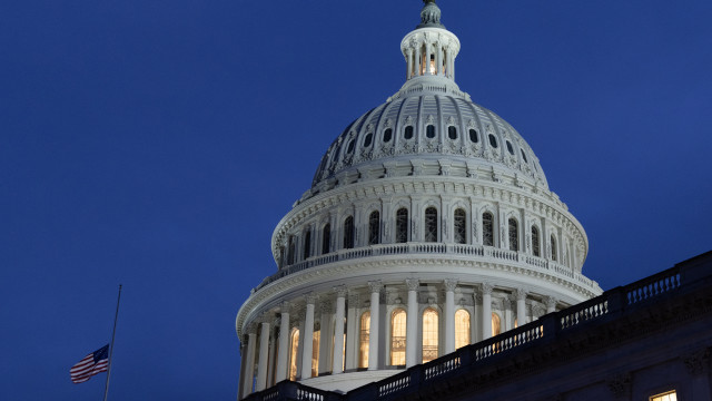 The United States Capitol Building is seen at dusk in Washington, DC, USA, 04 December 2023.