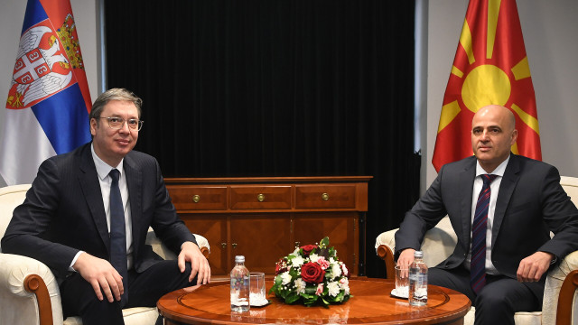 Vucic on a visit to North Macedonia