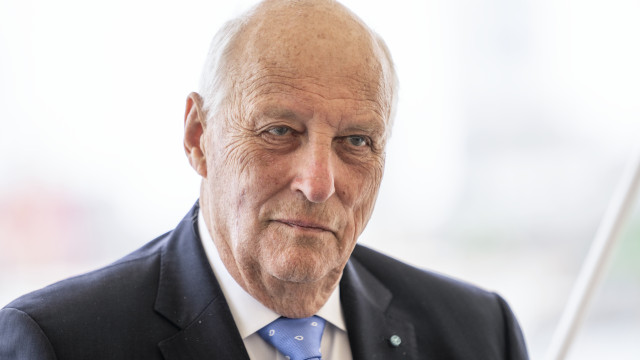 Norway`s King Harald during a press conference on the Royal Yacht Norge in Aarhus, Denmark, 16 June 2023.