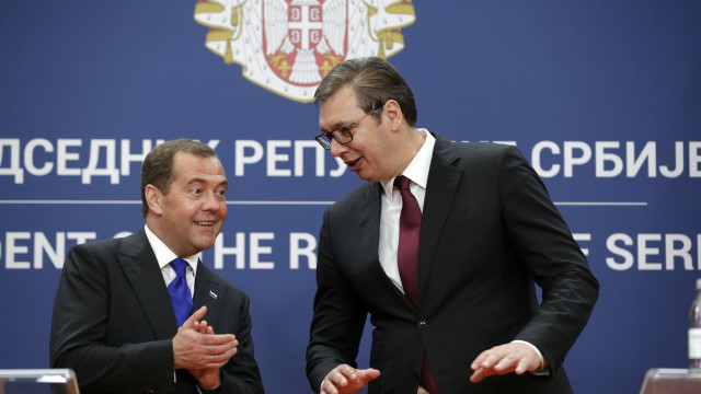 Dmitry Medvedev holds a political forum on the Balkans in Belgrade