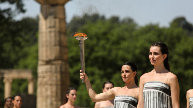 The Olympic flame for the 2024 Games in Paris was lit