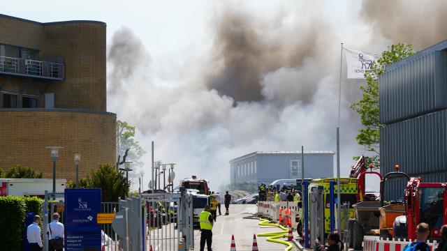 Huge fire at an office of a Danish pharmaceutical giant in Copenhagen