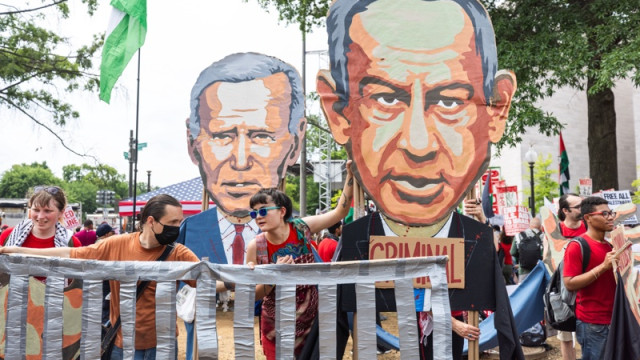 Thousands protest against Netanyahu in front of the US Capitol