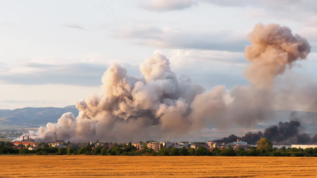 A huge explosion in fireworks warehouses near the Bulgarian town of Elin Pelin