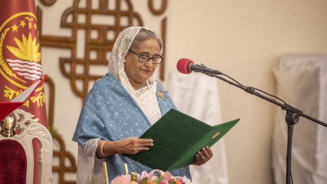India has confirmed that the Bangladeshi prime minister is in its territory