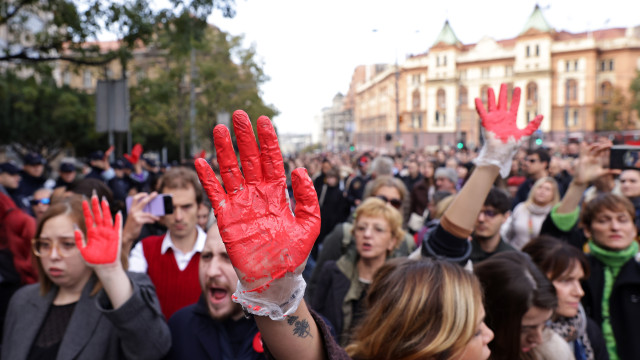 Anti-government protest in Belgrade after the tragedy at Novi Sad railway station