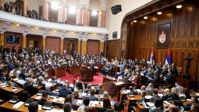 Physical clashes between ruling and opposition parties in Serbia's parliament