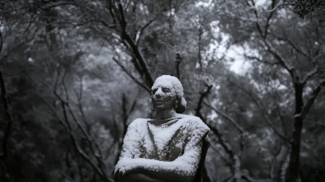 An ancient statue discovered near garbage bins in Thessaloniki